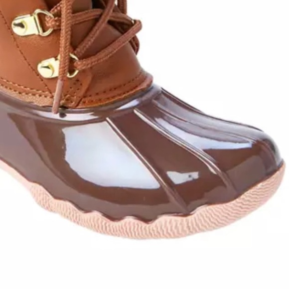 Adrienne Vittadini  | Youth Girls Gavin Duck Boots Size: 1M Youth | Pink /Brown - Picture 3 of 13